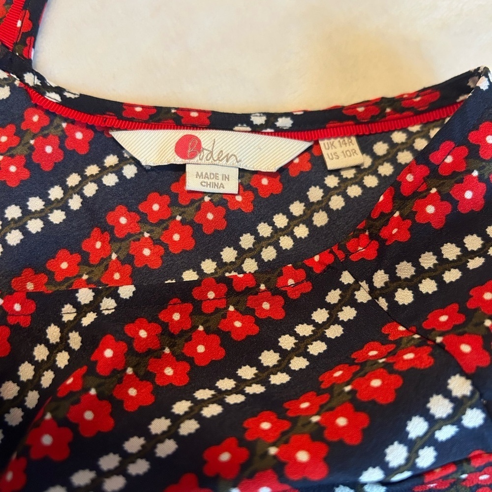 Boden Striped Midi Dress in Red and Navy - Picture 2 of 5